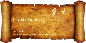 Grath Arnold névjegykártya